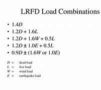 Image result for LRFD Load Combinations