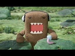 Image result for Brown Square with Headphones and Sharp Teeth