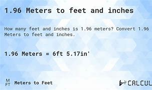 Image result for 1.96 Meters to Feet