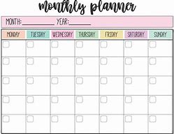 Image result for Monthly/Weekly Planner Template