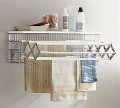 Image result for Metal and Wood Wall Mounted Drying Rack