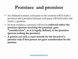 Image result for Promisor Contract Law