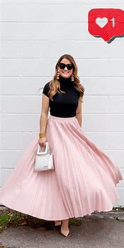 Image result for Hot Pink Pleated Skirt