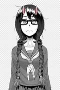 Image result for Anime Girl Black Hair Glasses