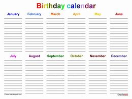 Image result for 12 Month Perpetual Birthday Calendar