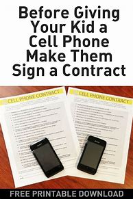 Image result for Cell Phone Contract for Kids Editable