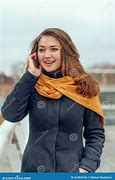 Image result for Woman Talking On the Phone with Scarf