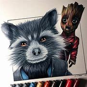 Image result for Rocket and Baby Groot Sketch