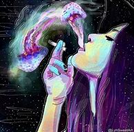 Image result for Trippy Girl Smoking Art