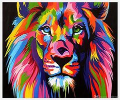 Image result for Colorful Lion Head