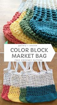 Image result for Colorblock Market Bag Crochet