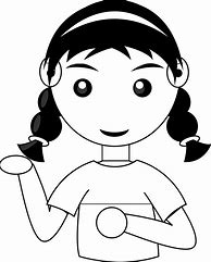 Image result for Cartoon Girl Clip Art Black and White