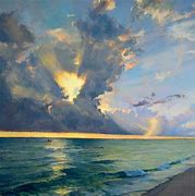 Image result for Oil Painting Sunset Beach