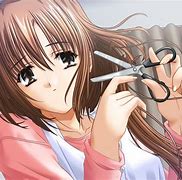 Image result for Anime Girl Cutting Her Hair