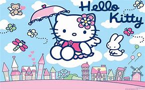 Image result for Hello Kitty Drinking Coffee
