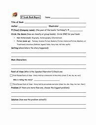 Image result for 3rd Grade Book Review Template