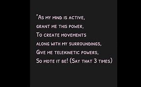 Image result for Spell to Get Telekinesis