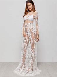 Image result for White Flower Embroidered Sheer Mesh Maxi Dress