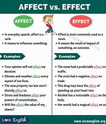 Image result for Difference Between Affect and Effect Examples