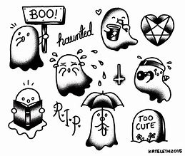 Image result for Cartoon Ghost Tattoo