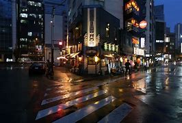 Image result for Rainy Streets Tokyo Night