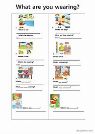 Image result for What Are You Wearing Worksheet
