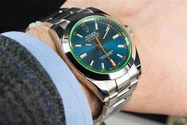 Image result for Rolex Blue Faced Milgauss On Wrist