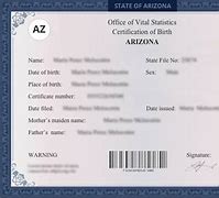 Image result for Arizona Birth Certificate