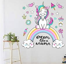 Image result for Unicorn and Rainbow Wall Stickers
