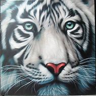 Image result for White Tiger Canvas Painting