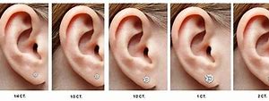 Image result for 1 Carat Diamond Earrings Actual Size