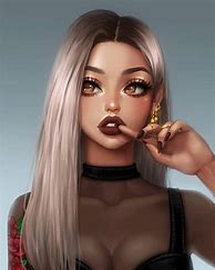 Image result for Black Hair Girl Digital Art