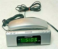 Image result for Corded Phone with Alarm Clock Radio