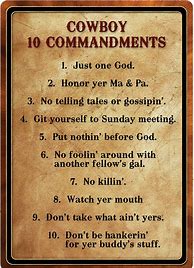 Image result for Cowboy Commandments