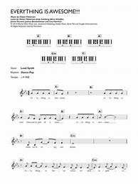 Image result for Everything Is Awesome LEGO Movie Piano Notes