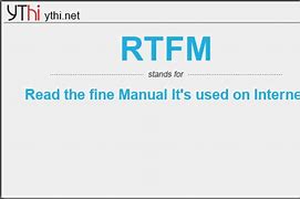 Image result for Rtfm Abbreviation