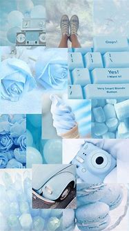 Image result for Collage Aesthetic Pastel Blue Wallpaper