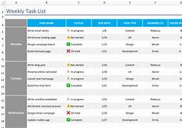 Image result for Weekly Task List Template