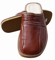 Image result for Black Leather Slippers for Men