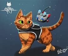 Image result for Stray Game B12 and the Cat Art