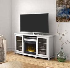 Image result for White Electric Fireplace TV Stand