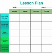 Image result for Blank Preschool Lesson Plan