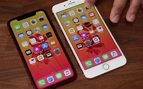 Image result for iPhone XR beside a iPhone 8 Plus