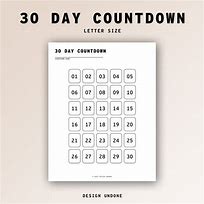 Image result for 30-Day Countdown Calendar Printable