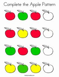 Image result for Preschool Apple Pattern Printable