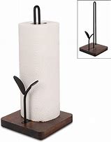 Image result for Sturdy Wood and Black Metal Freestanding Paper Towel Stand