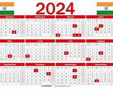 Image result for 2024 Calendar India