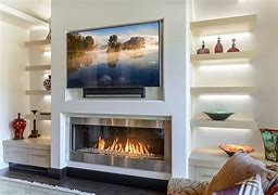 Image result for 70 Inch TV Mounted above Fireplace
