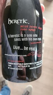 Image result for Anarchy Co Petite Sirah Heretic