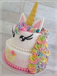 Image result for Rainbow Horn Unicorn Cake